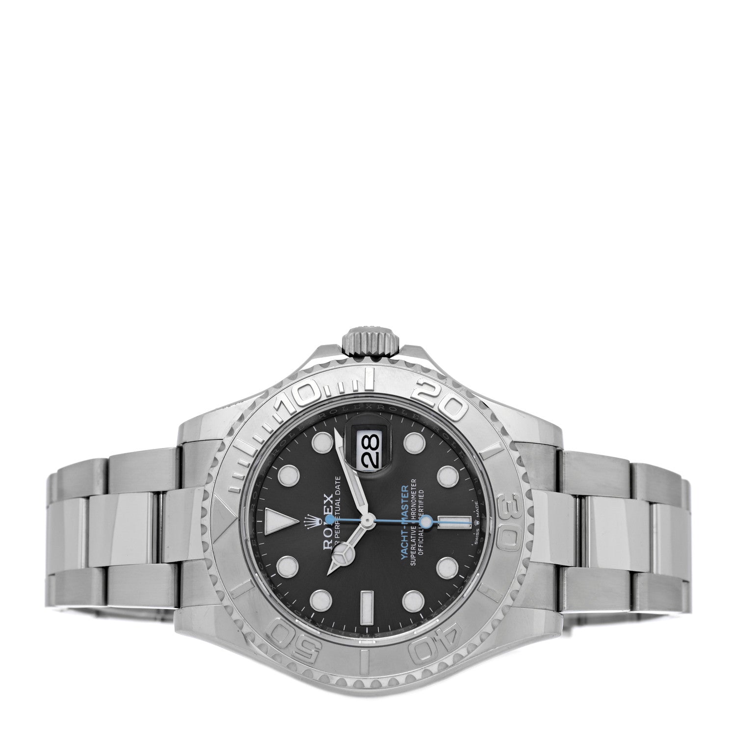 Rolex Stainless Steel Platinum 40mm Oyster Perpetual Date Yacht-Master Watch Slate 126622 2 of 5