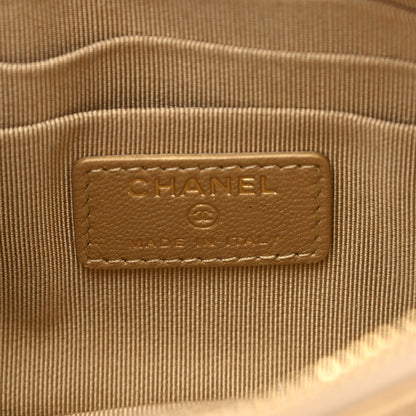 Chanel Metallic Goatskin Quilted Chanel 19 Cosmetic Case Gold 6 of 8