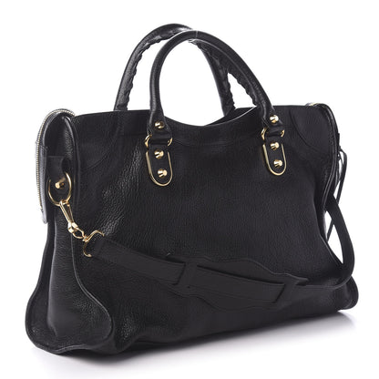 Balenciaga Chevre Gold Metallic Edge Hardware City Black 3 of 10