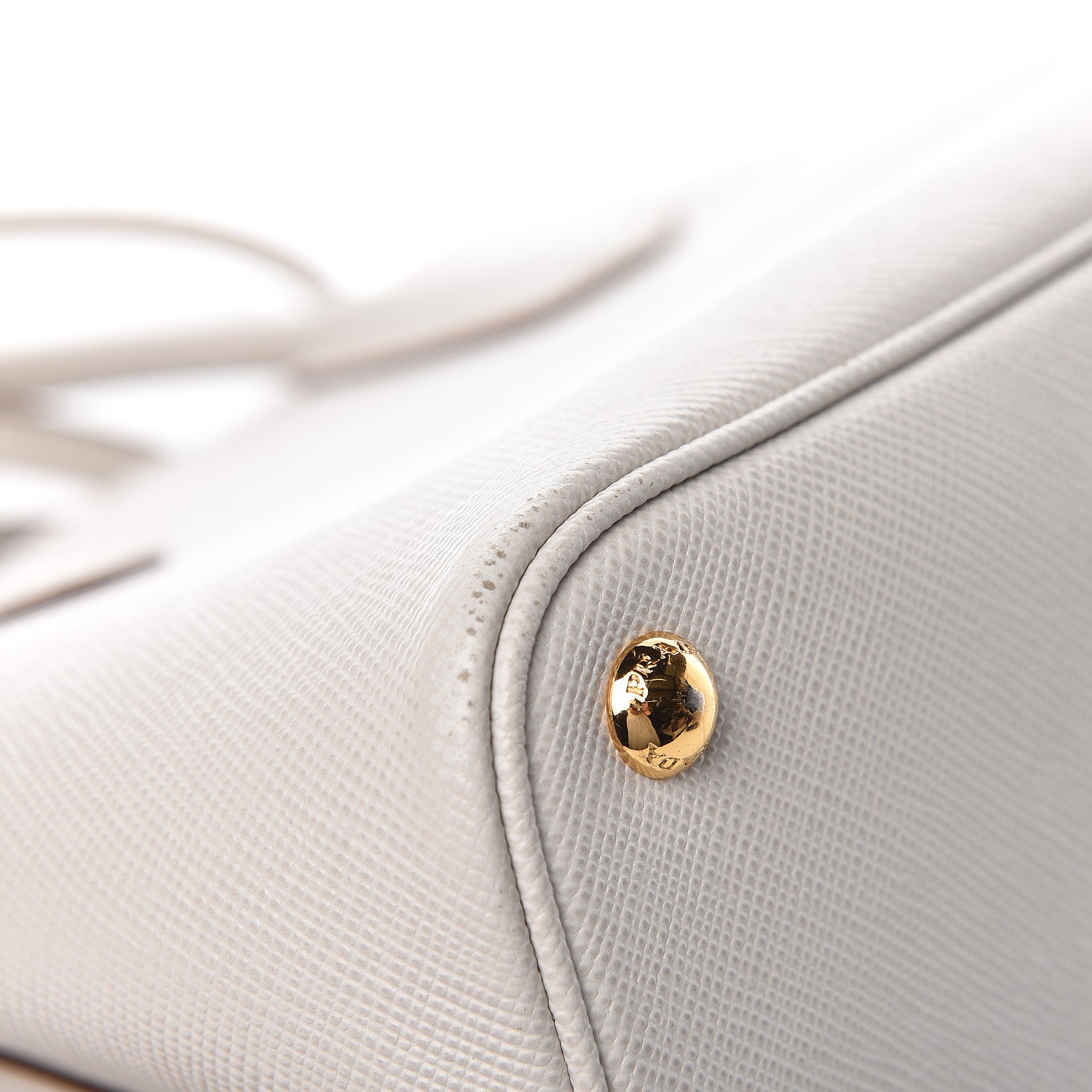Prada Saffiano Cuir Small Bi-Color Double Bag Talco Caramel 14 of 16
