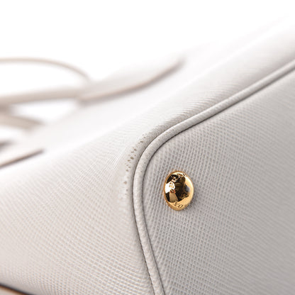 Prada Saffiano Cuir Small Bi-Color Double Bag Talco Caramel 14 of 16