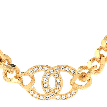 Chanel Crystal Chain Link CC Choker Necklace Gold 4 of 7
