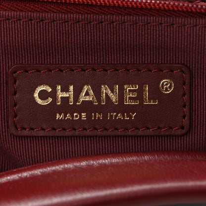 Chanel Calfskin Quilted Small Coco Base Shopping Bag Burgundy 6 of 10
