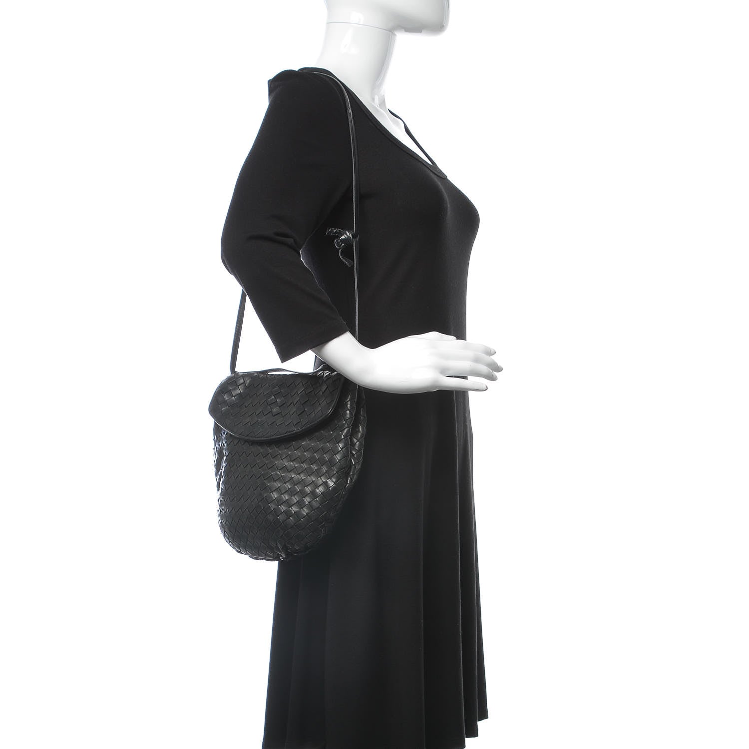 Bottega Veneta Nappa Intrecciato Crossbody Bag Black 2 of 12