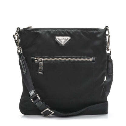 Prada Nylon Small Flat Messenger Bag Black 1 of 6