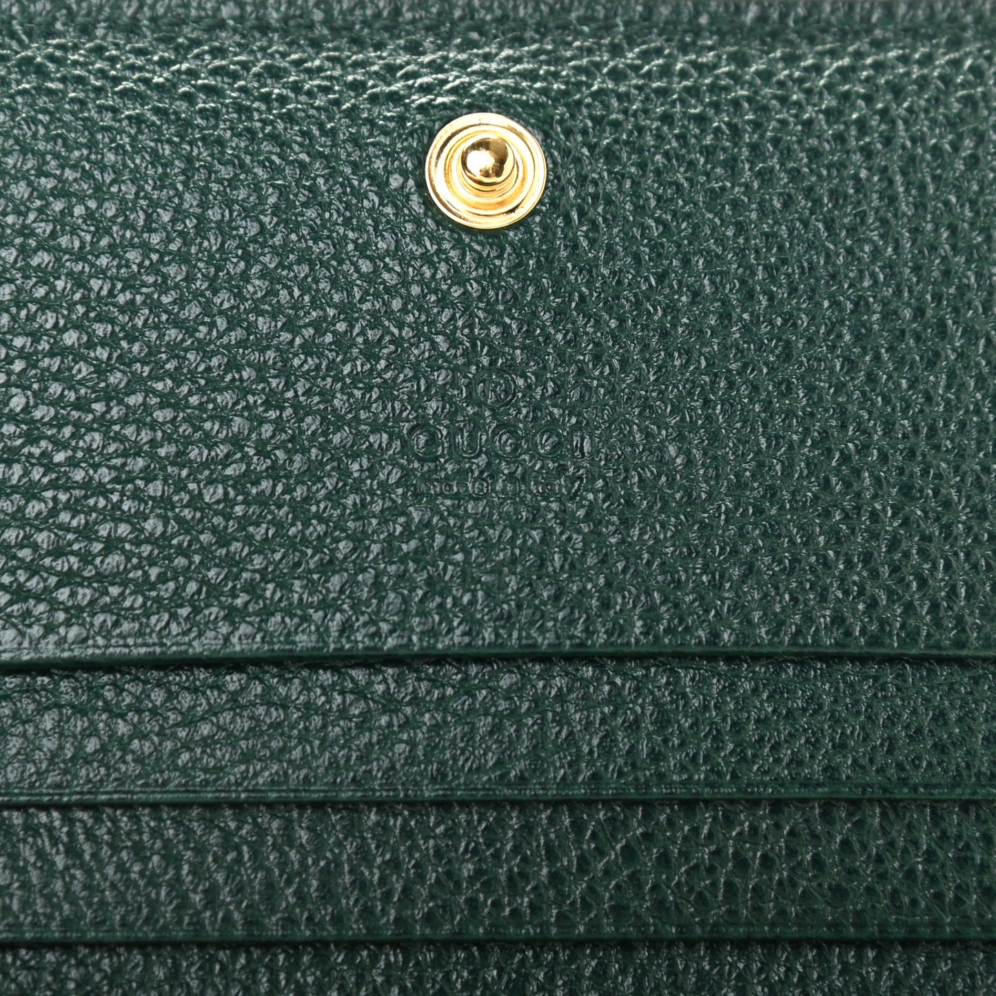 Grainy Calfskin Zumi Chain Card Case Wallet Vintage Green