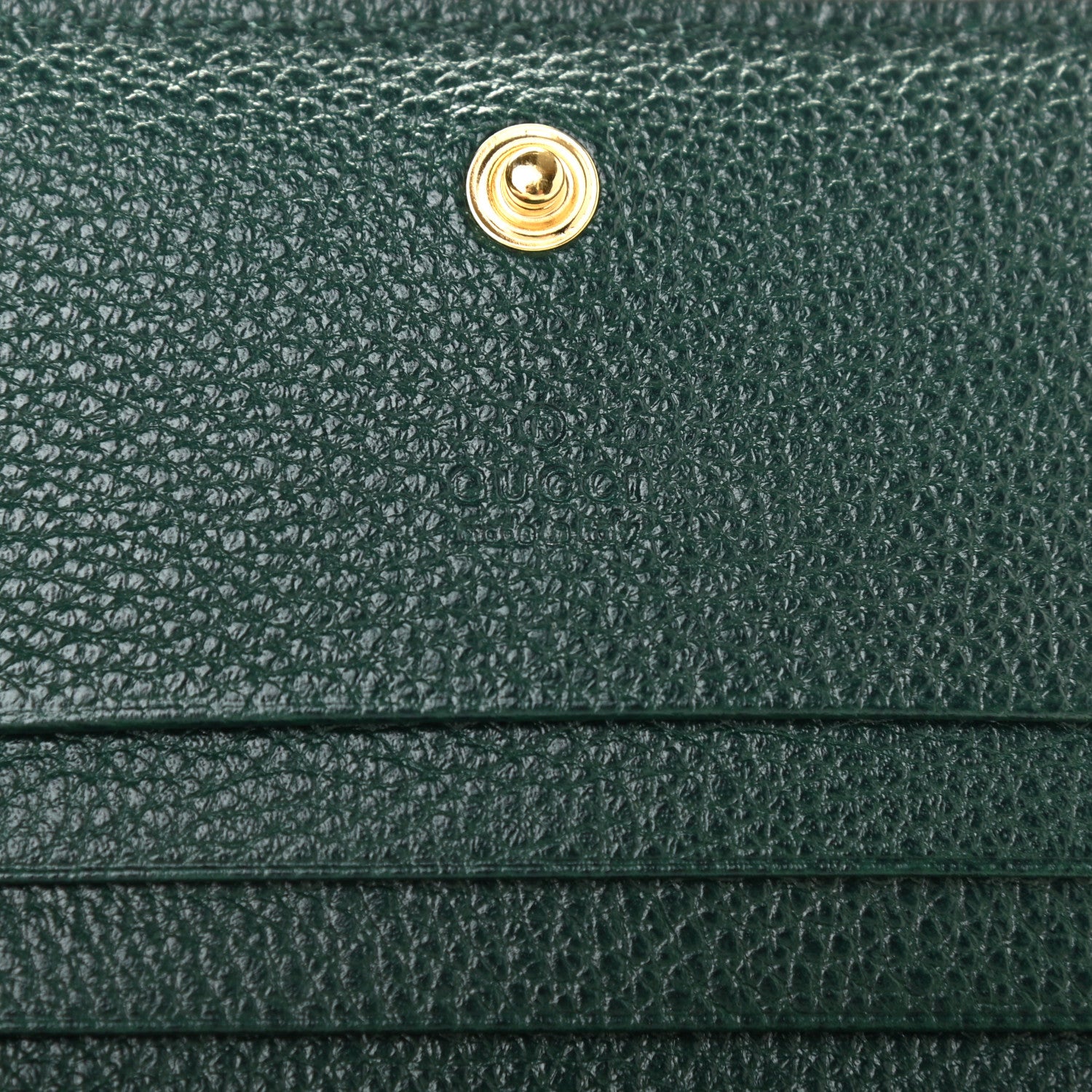 Gucci Grainy Calfskin Zumi Chain Card Case Wallet Vintage Green 7 of 8