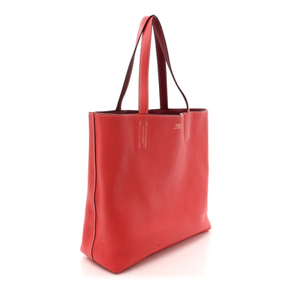 Hermes Taurillon Clemence Double Sens 36 Reversible Tote Rubis Bougainvillea 4 of 20