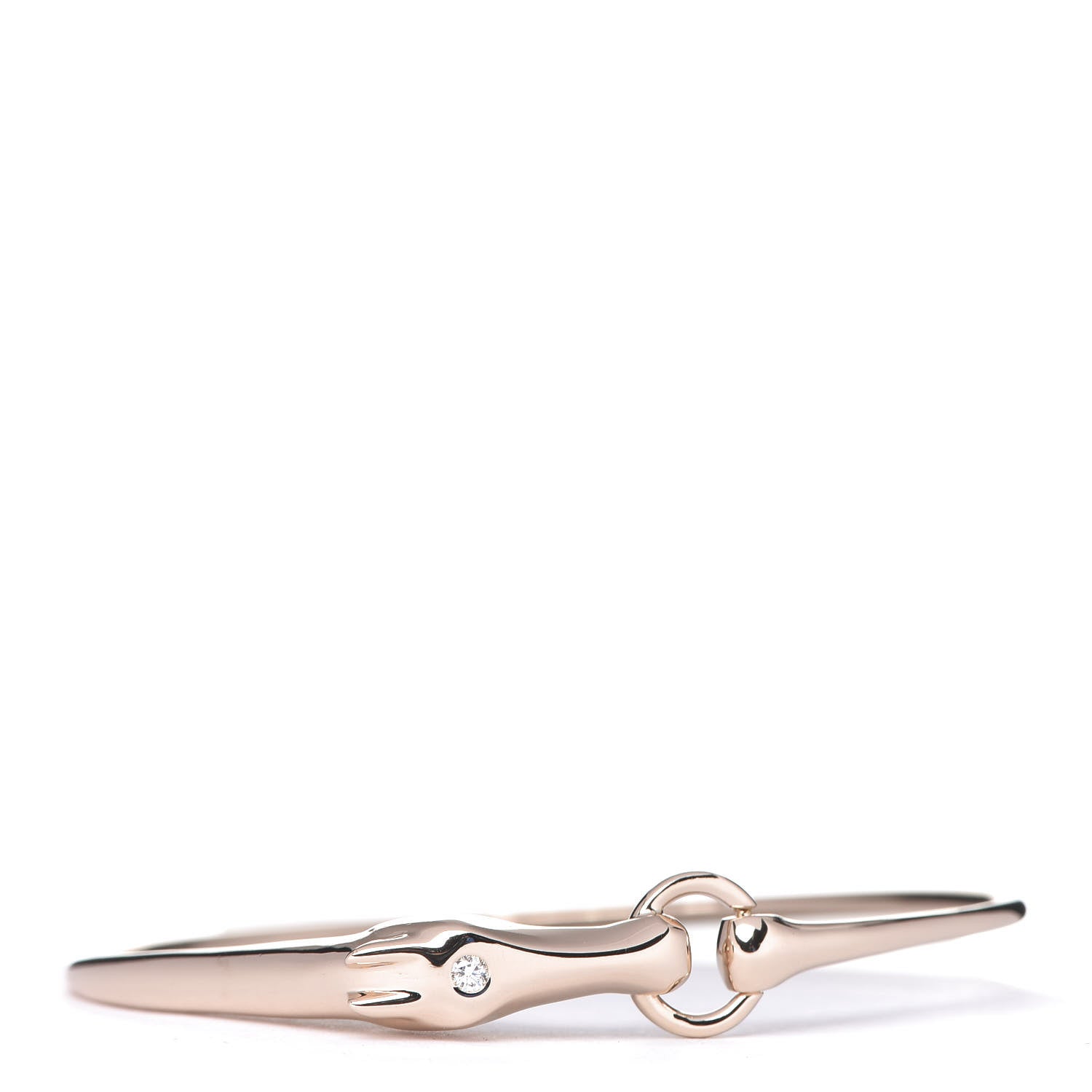 Hermes 18K Rose Gold Diamond TPM Galop Bracelet XS 1 of 5