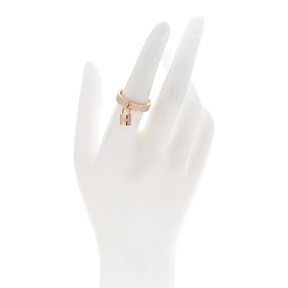 Hermes 18K Rose Gold Diamond MM Kelly Clochette Ring 54 7 2 of 5
