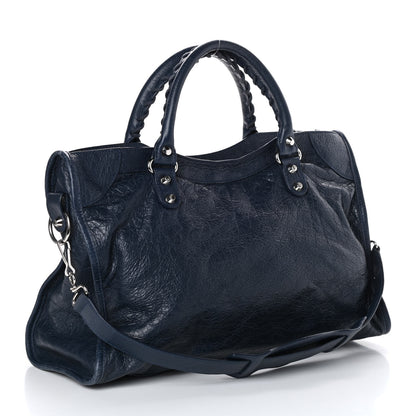 Balenciaga Agneau Classic Silver Hardware City Bleu Obscur 3 of 10