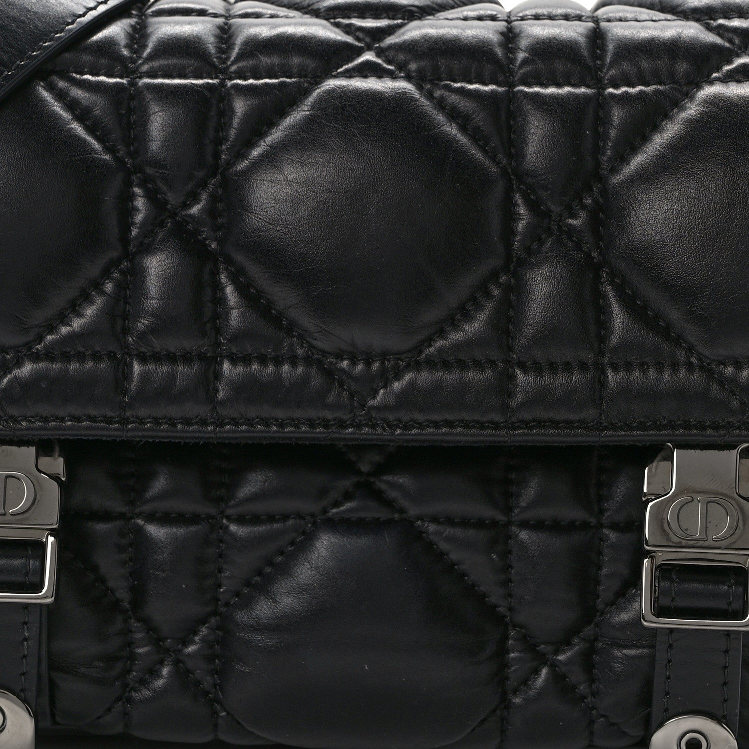 Christian Dior Calfskin Macrocannage Small Diorcamp Messenger Black 7 of 12
