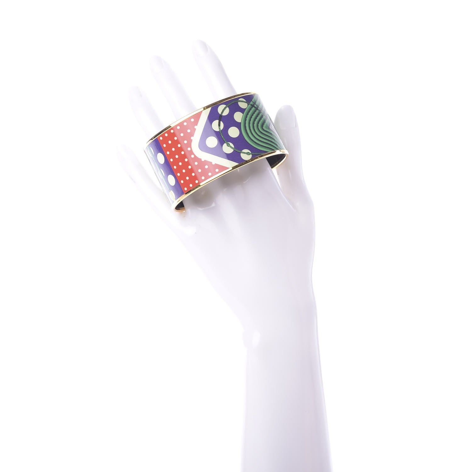 Hermes Enamel Printed Extra Wide Clic Clac A Pois Bracelet 70 Multicolor 2 of 7