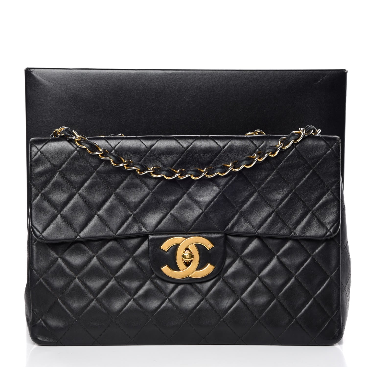 Chanel Lambskin Quilted XL Jumbo Single Flap Black 23 of 23