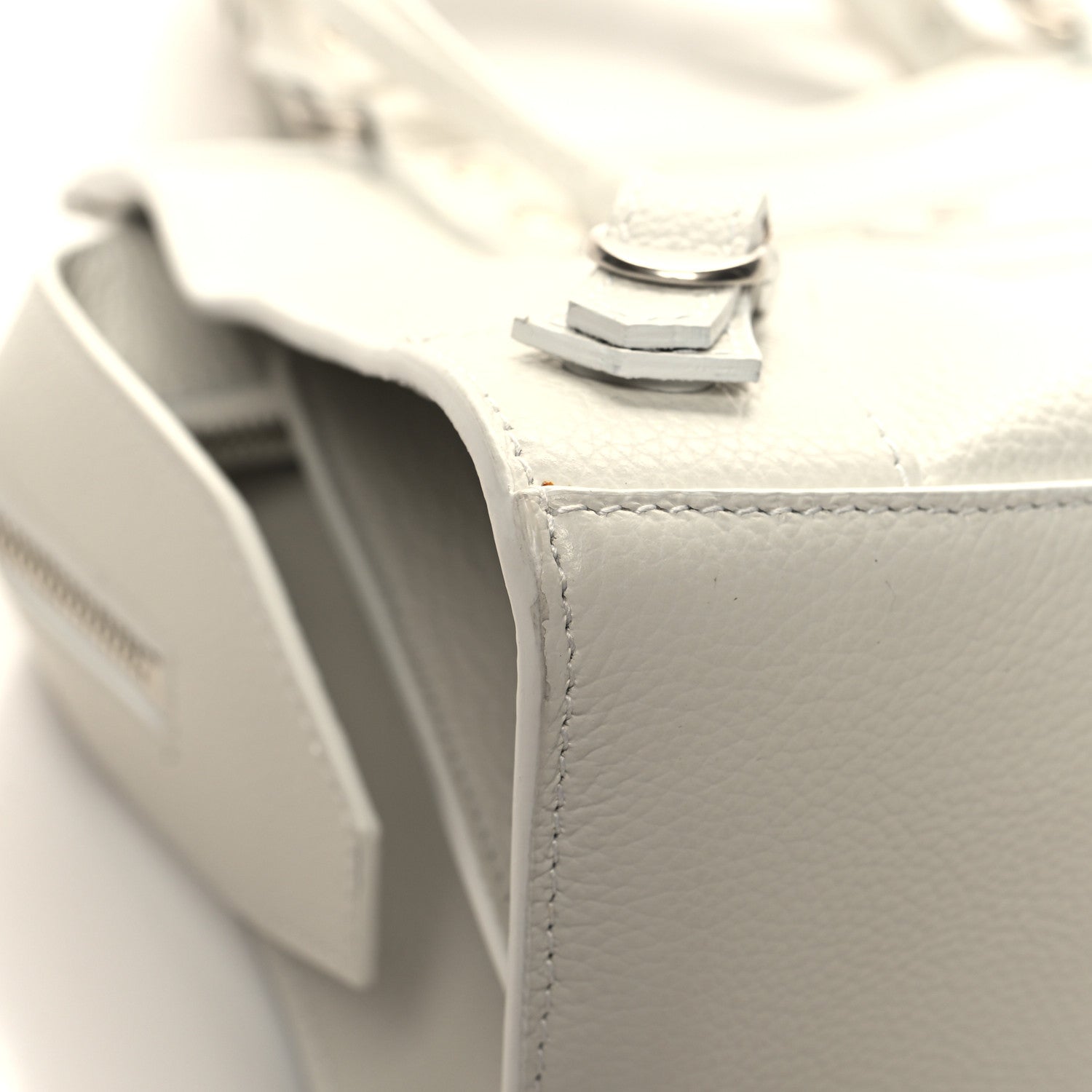 Balenciaga Grained Calfskin Neo Classic Silver Hardware S City White 8 of 12