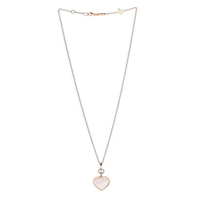Chopard 18K Rose Gold Diamond Mother of Pearl Happy Hearts Necklace 3 of 6