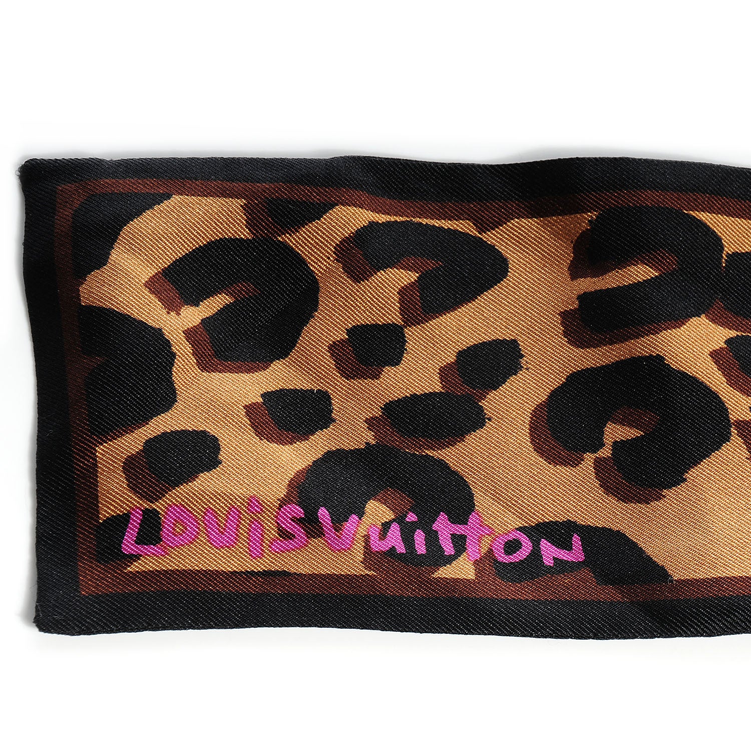 Louis Vuitton Silk Leopard Bandeau Scarf Marron 3 of 5