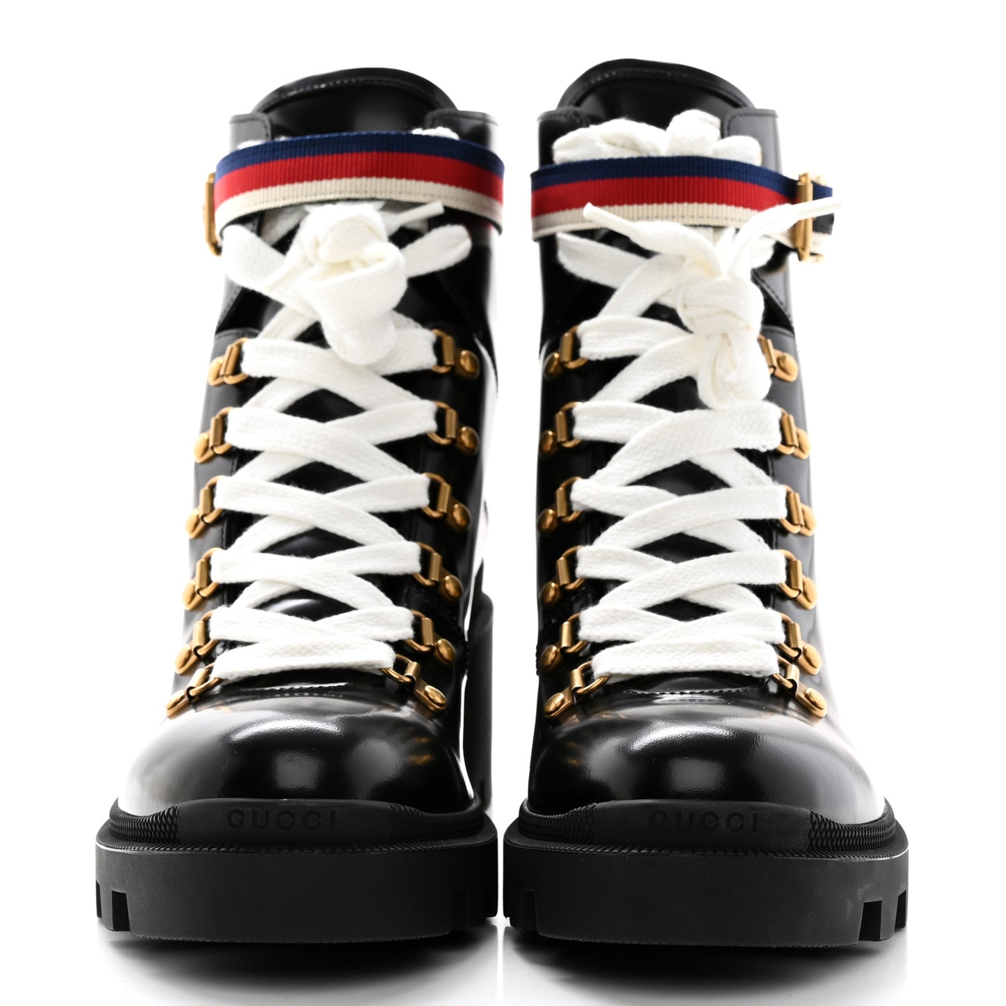Calfskin Sylvie Web Womens Lace Up Combat Boots 41 Black