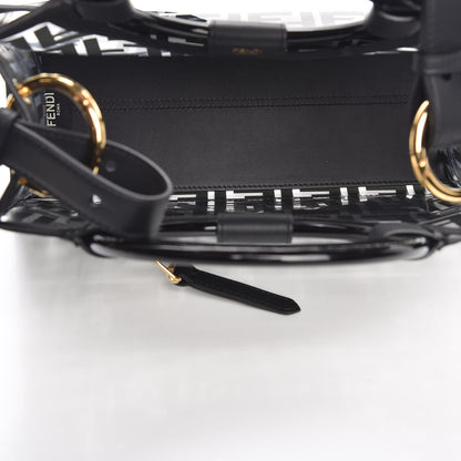 Fendi TPU FF Vitello Century Plexiglass Small Runaway Shopper Tote Black 6 of 7