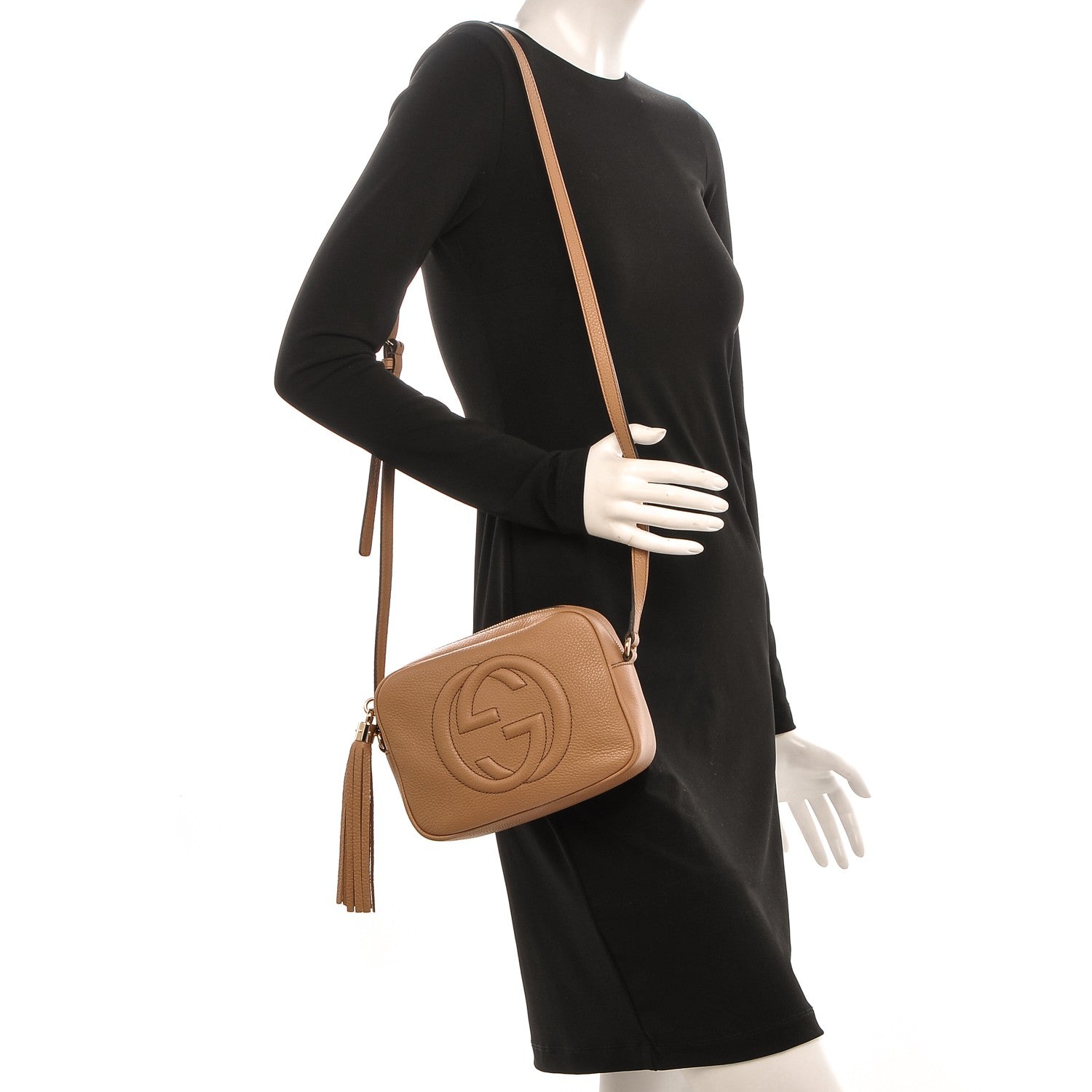 Gucci Pebbled Calfskin Small Soho Disco Bag Rose Beige 2 of 7