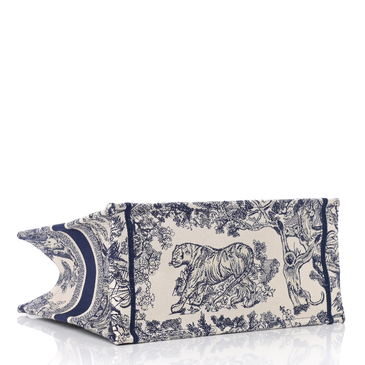 Christian Dior Canvas Embroidered Medium Dioriviera Toile De Jouy Book Tote Blue 4 of 12