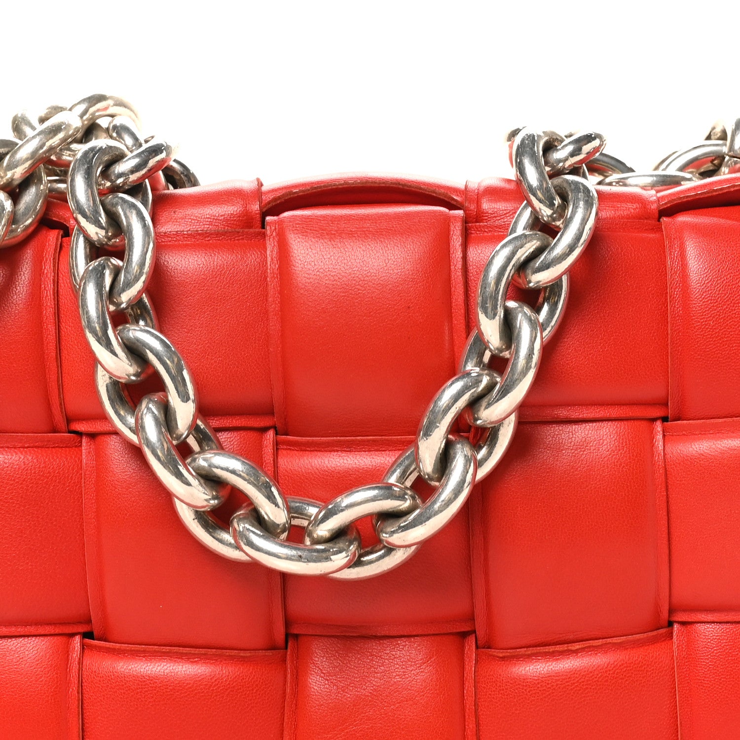Bottega Veneta Lambskin Maxi Intreccio Padded Chain Cassette Crossbody Bag Nail Polish 7 of 9