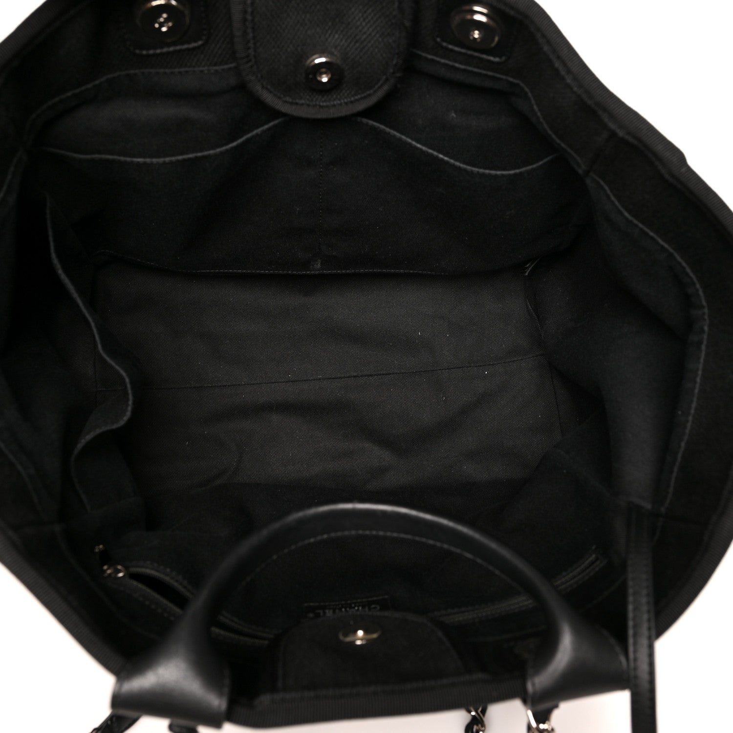Chanel Canvas Pearl Medium Deauville Tote Black 5 of 13
