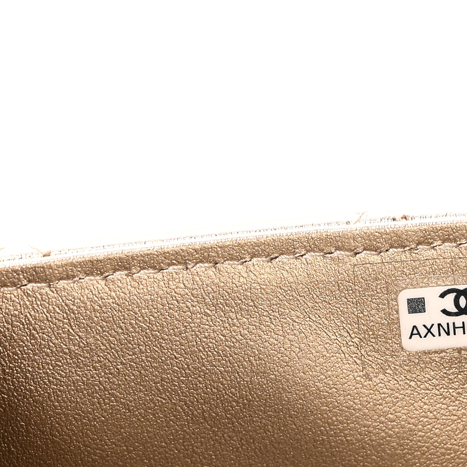 Chanel Metallic Lambskin Quilted Flap Phone Holder With Chain Gold