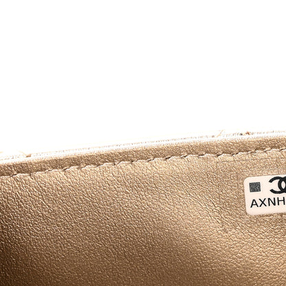 Chanel Metallic Lambskin Quilted Flap Phone Holder With Chain Gold 7 of 11
