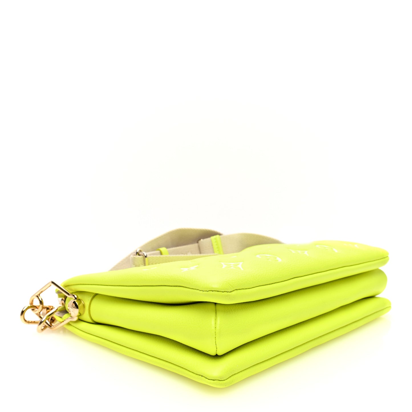 Calfskin Embossed Monogram LV Match Coussin PM Fluorescent Yellow