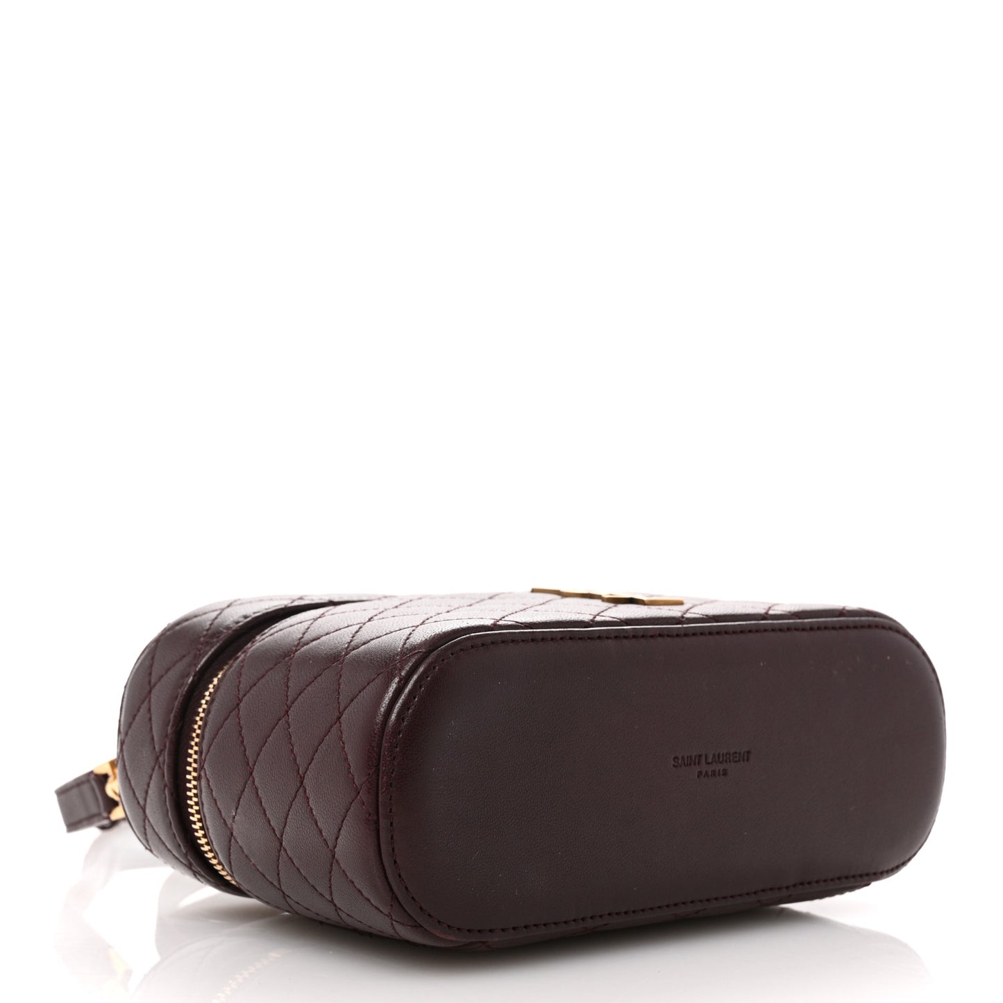 Lambskin Quilted Mini Gaby Vanity Case Rouge Cabernet