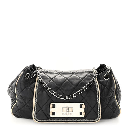 Chanel Lambskin Quilted East West Accordion Flap Black 1 of 14