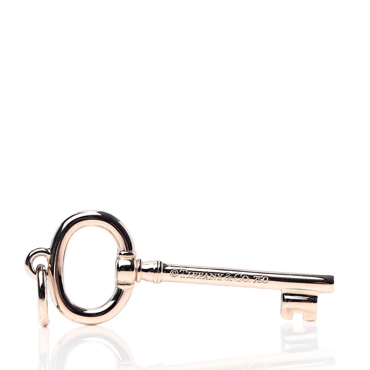 18K Rose Gold Small Oval Key Pendant
