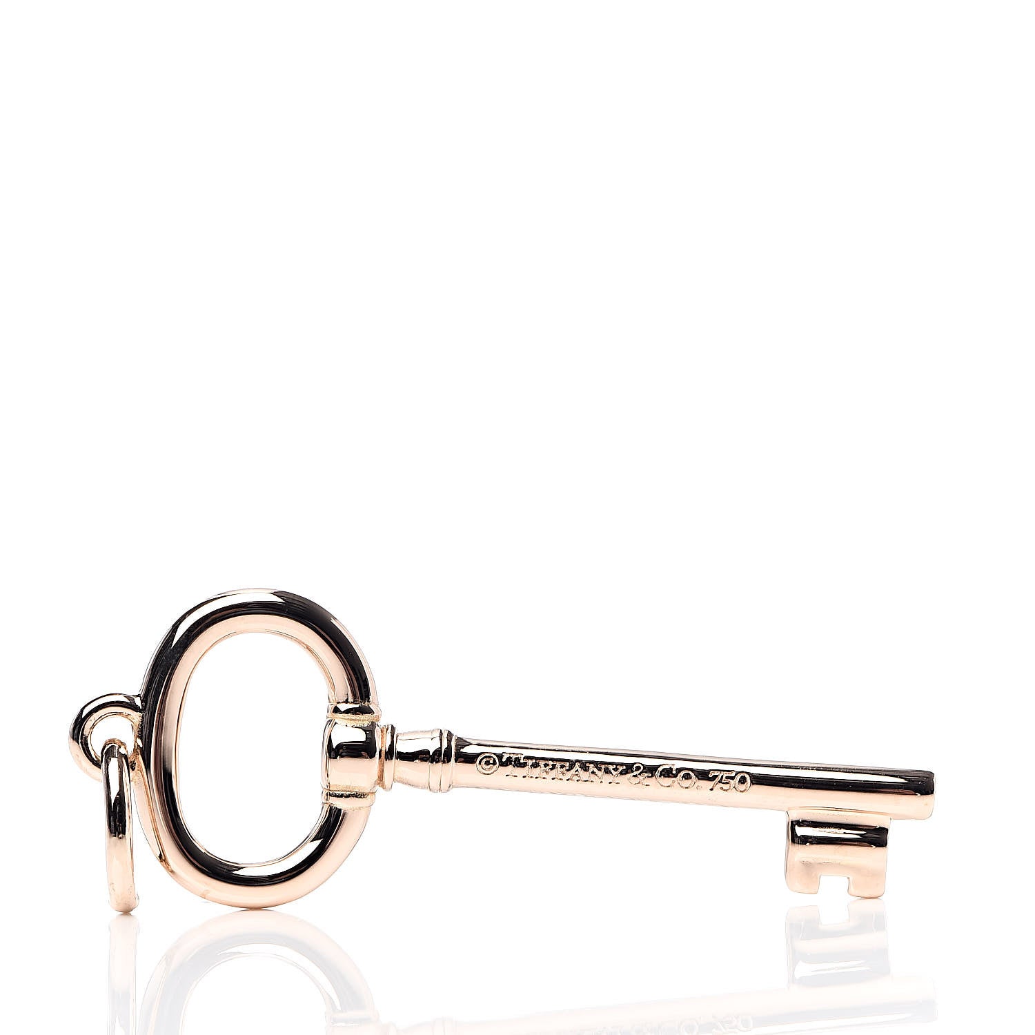 Tiffany 18K Rose Gold Small Oval Key Pendant 3 of 3