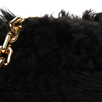 Bottega Veneta Shearling Lambskin The Pouch Chain Black 8 of 10
