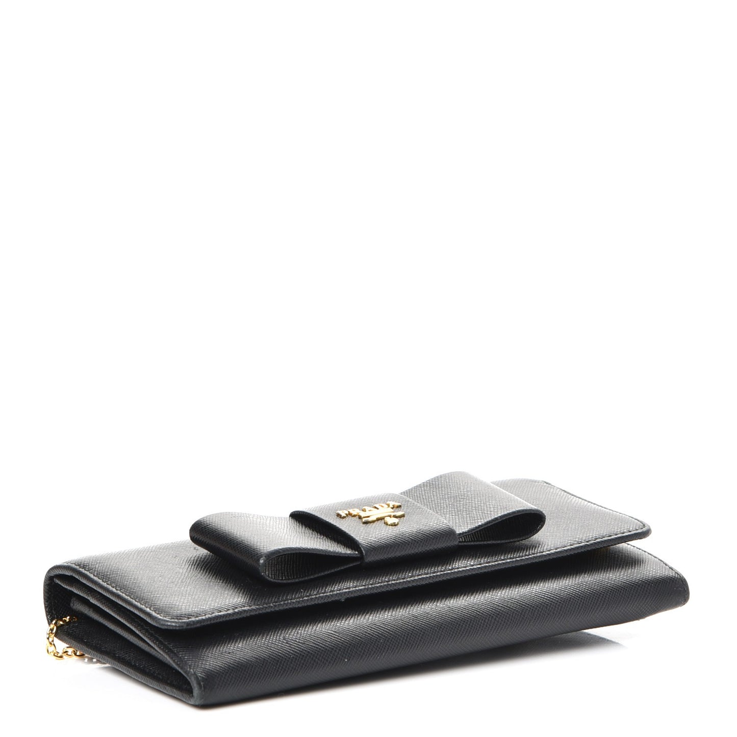 Saffiano Bow Continental Wallet Nero Black