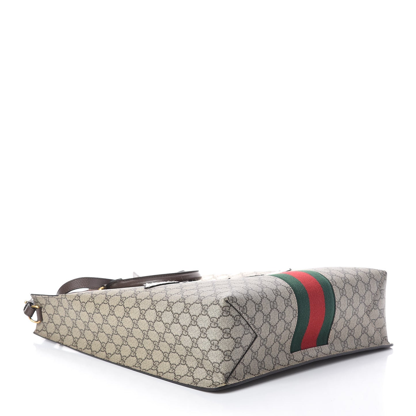GG Supreme Monogram Web Animalier Bee Vertical Tote Brown