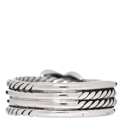 David Yurman Sterling Silver Diamond X Crossover Ring 51 5.75 3 of 4
