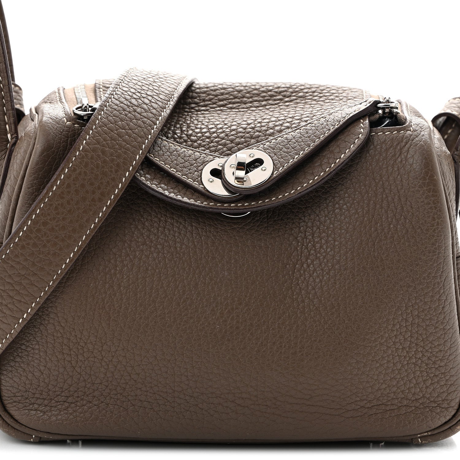 Hermes Taurillon Clemence Mini Lindy 20 Etoupe 8 of 12