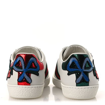 Gucci Calfskin Web Floral Embroidered Womens Ace Sneakers 36 White 6 of 11