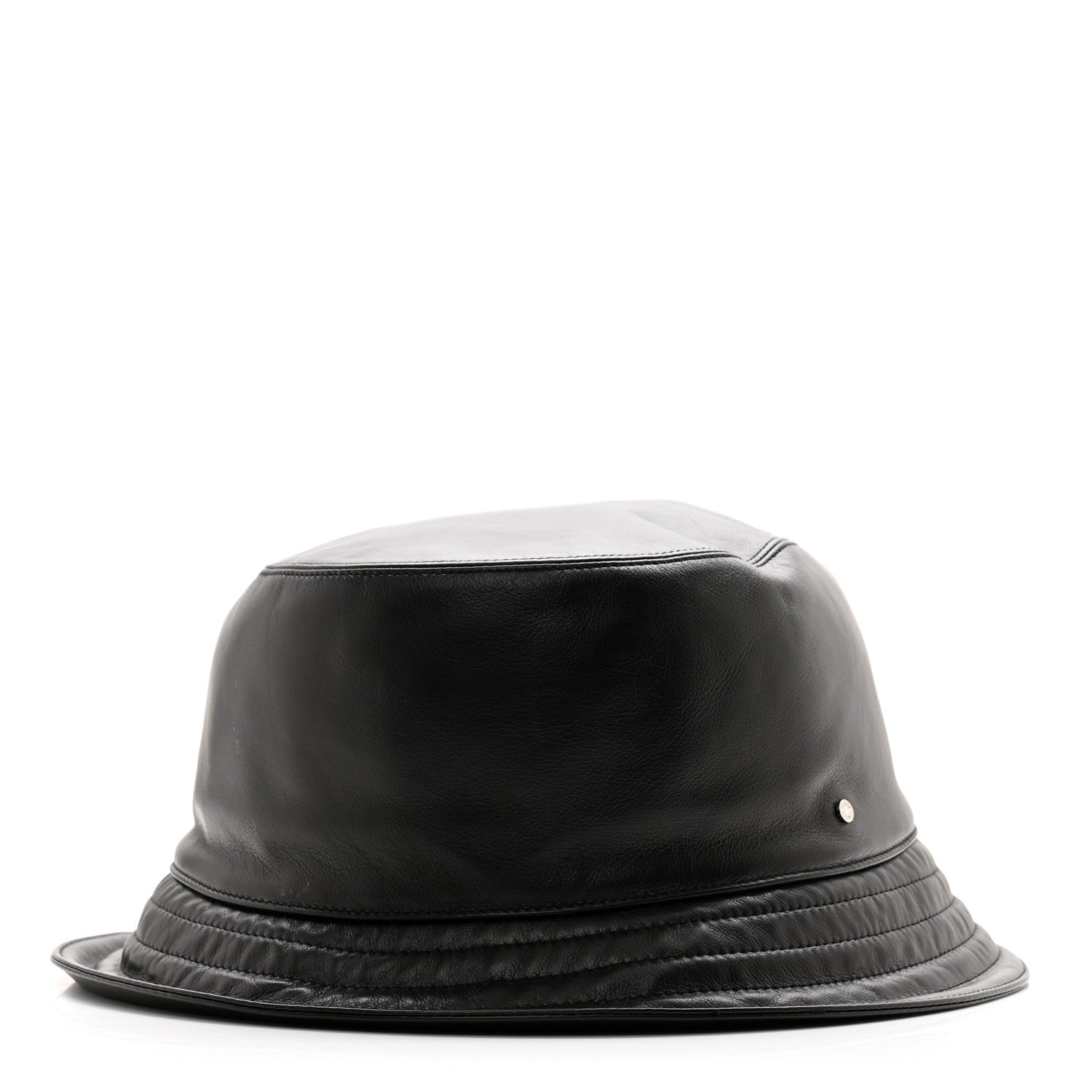 Hermes Newton Calfskin Fred Bucket Hat 59 Black 1 of 10