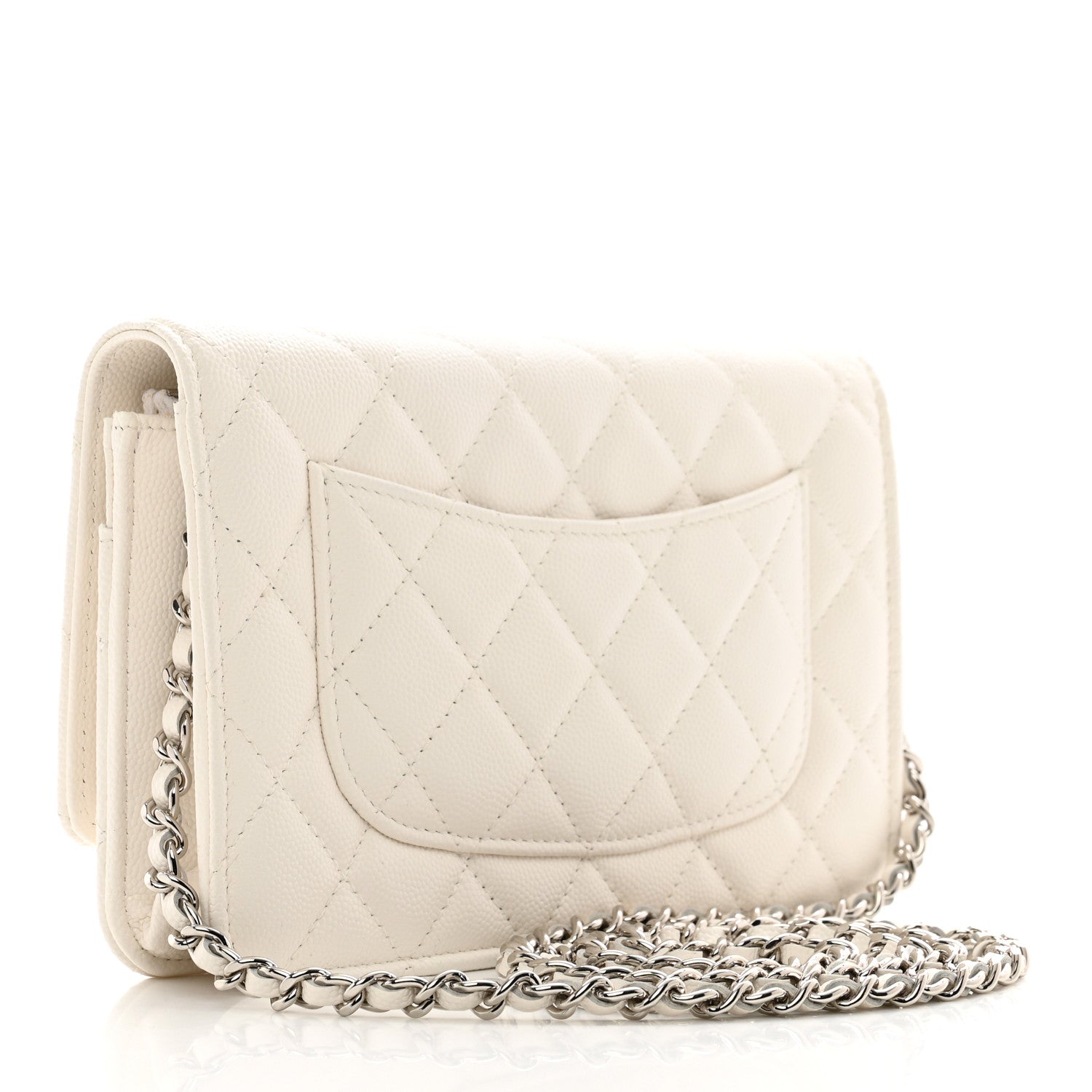 Chanel Caviar Quilted Wallet On Chain WOC White 3 of 12