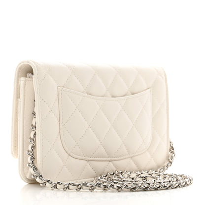 Chanel Caviar Quilted Wallet On Chain WOC White 3 of 12