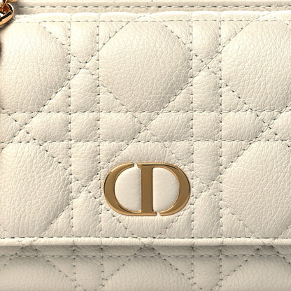 Christian Dior Supple Calfskin Cannage Caro Pouch with Chain Latte 7 of 9