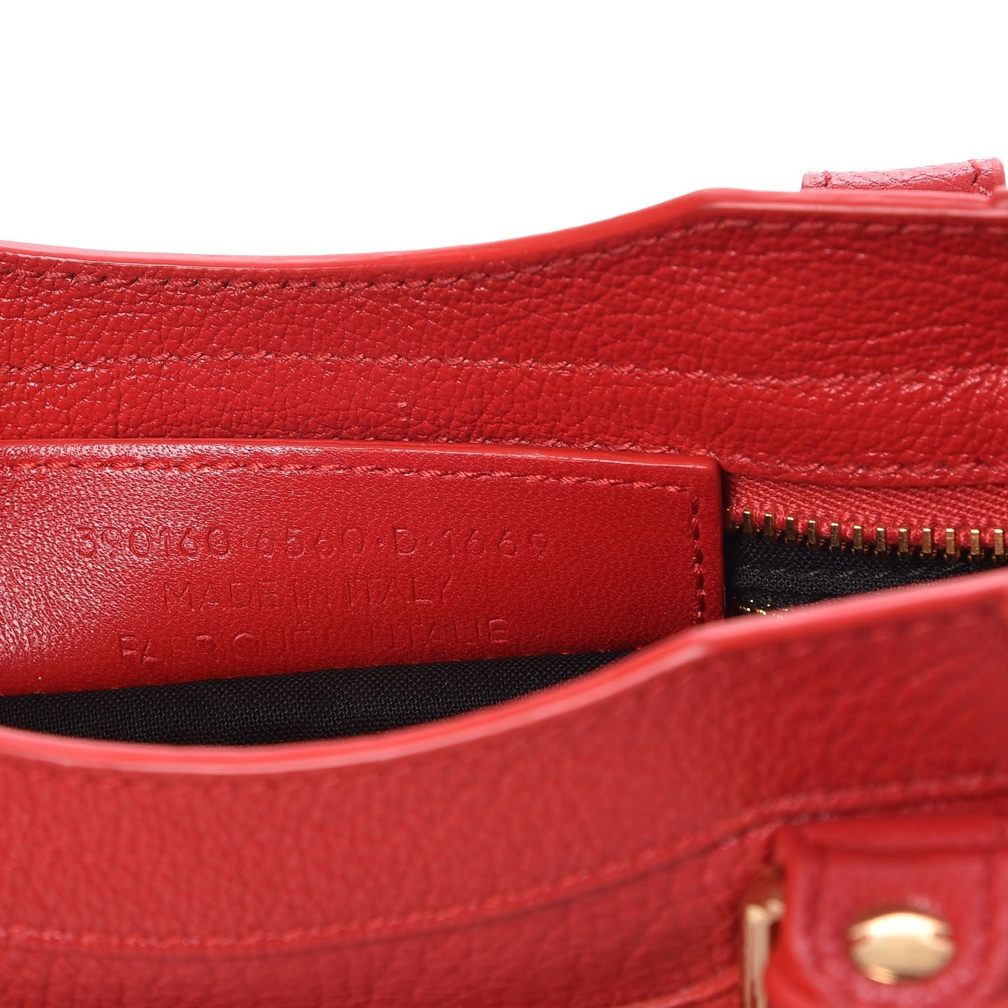 Chevre Gold Metallic Edge Hardware Mini City Rouge Grenade