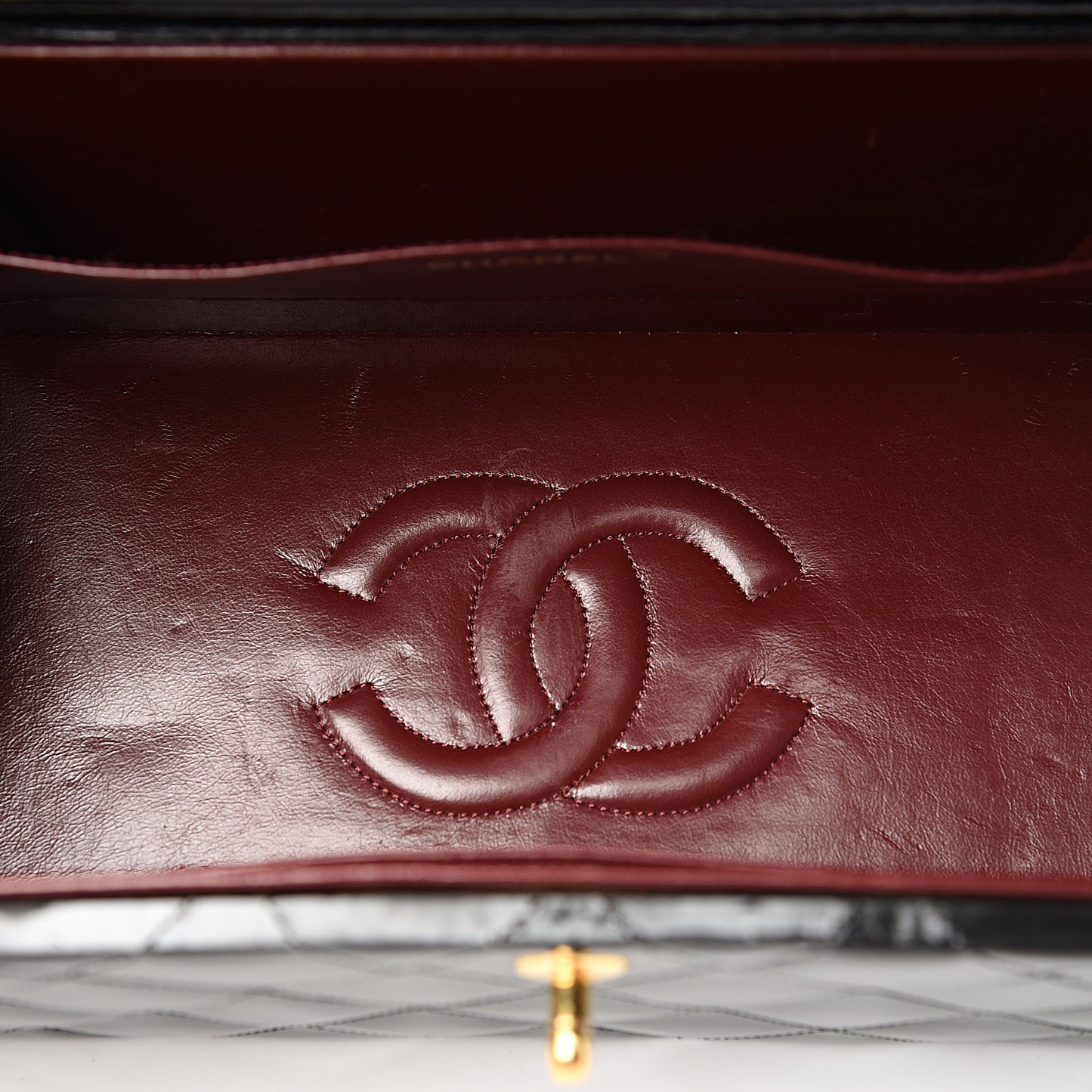 Patent Quilted Vanity Train Case Black