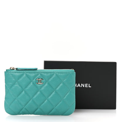 Chanel Caviar Quilted Small Cosmetic Case Turquoise 8 of 8