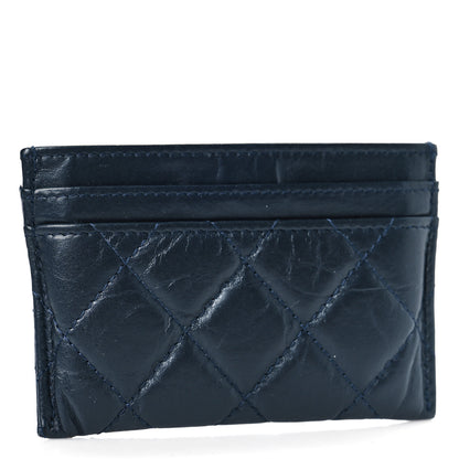 Chanel Aged Calfskin Quilted Reissue Card Holder Navy 3 of 12