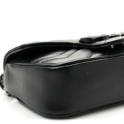 Gucci Calfskin Matelasse Monochrome GG Marmont Chain Belt Bag Black 9 of 10