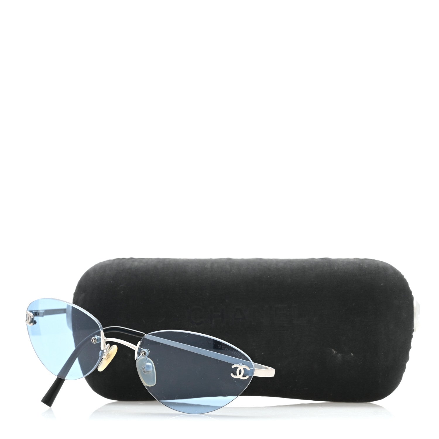 極美品 CHANEL シャネル 4013 リムレス サングラス ブルー Chanel Metal CC Oval Sunglasses 4013 Blue 1856509 – FASHIONPHILE